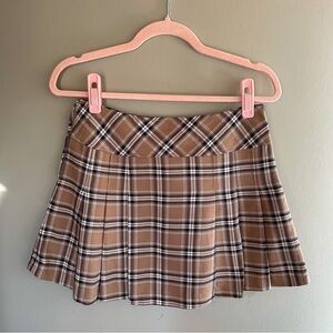 Vintage Mocha Plaid Skirt